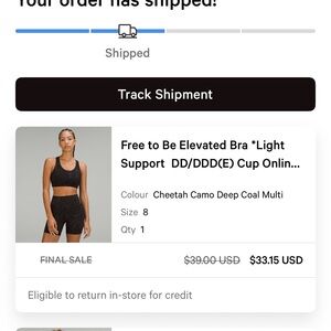 lululemon athletica Cheetah Camo Deep Coal Multi Sports Bra